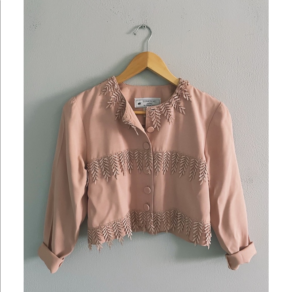 Blush Vine Vintage Crop Blazer 1990s